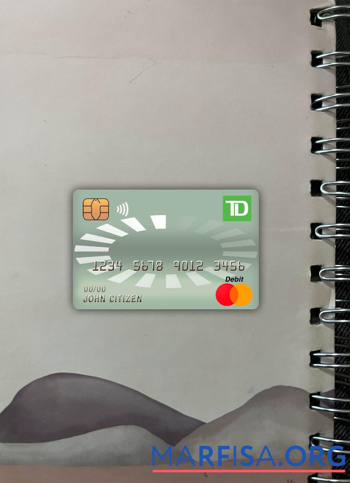 Канада TD master Дебет Карта фотообраз Лицевая сторона предпросмотр