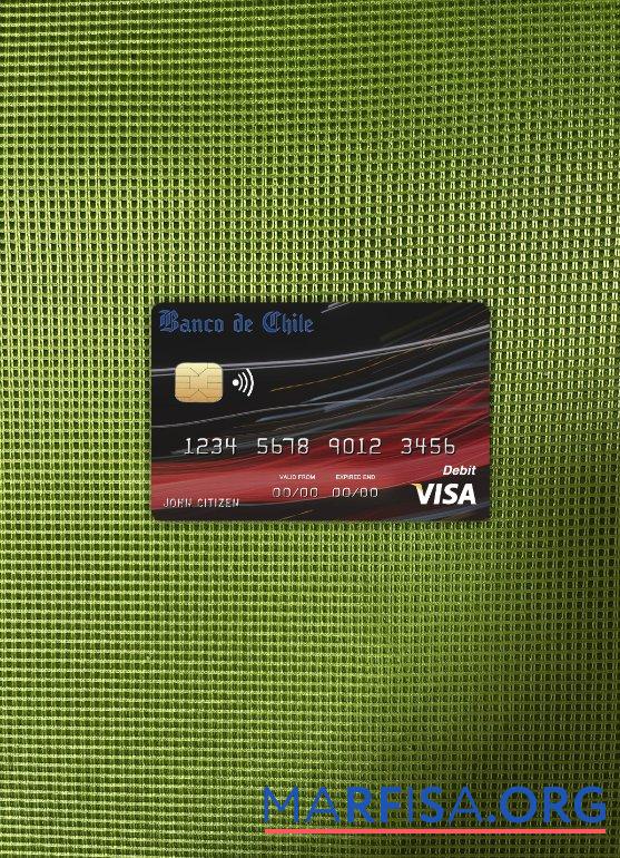 Чили Banco de Чили Банковский Виза Карта фотообраз Лицевая сторона предпросмотр