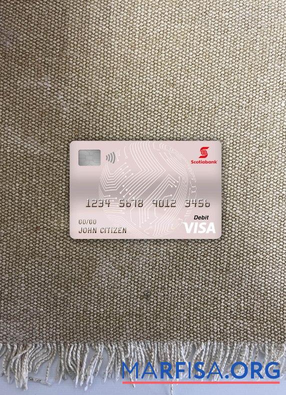 Чили Scotiabank Виза Дебет Карта фотообраз Лицевая сторона предпросмотр