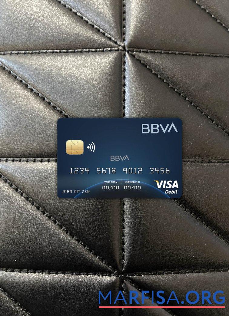 Колумбия BBVA Банковский Виза Карта фотообраз Лицевая сторона дизайн
