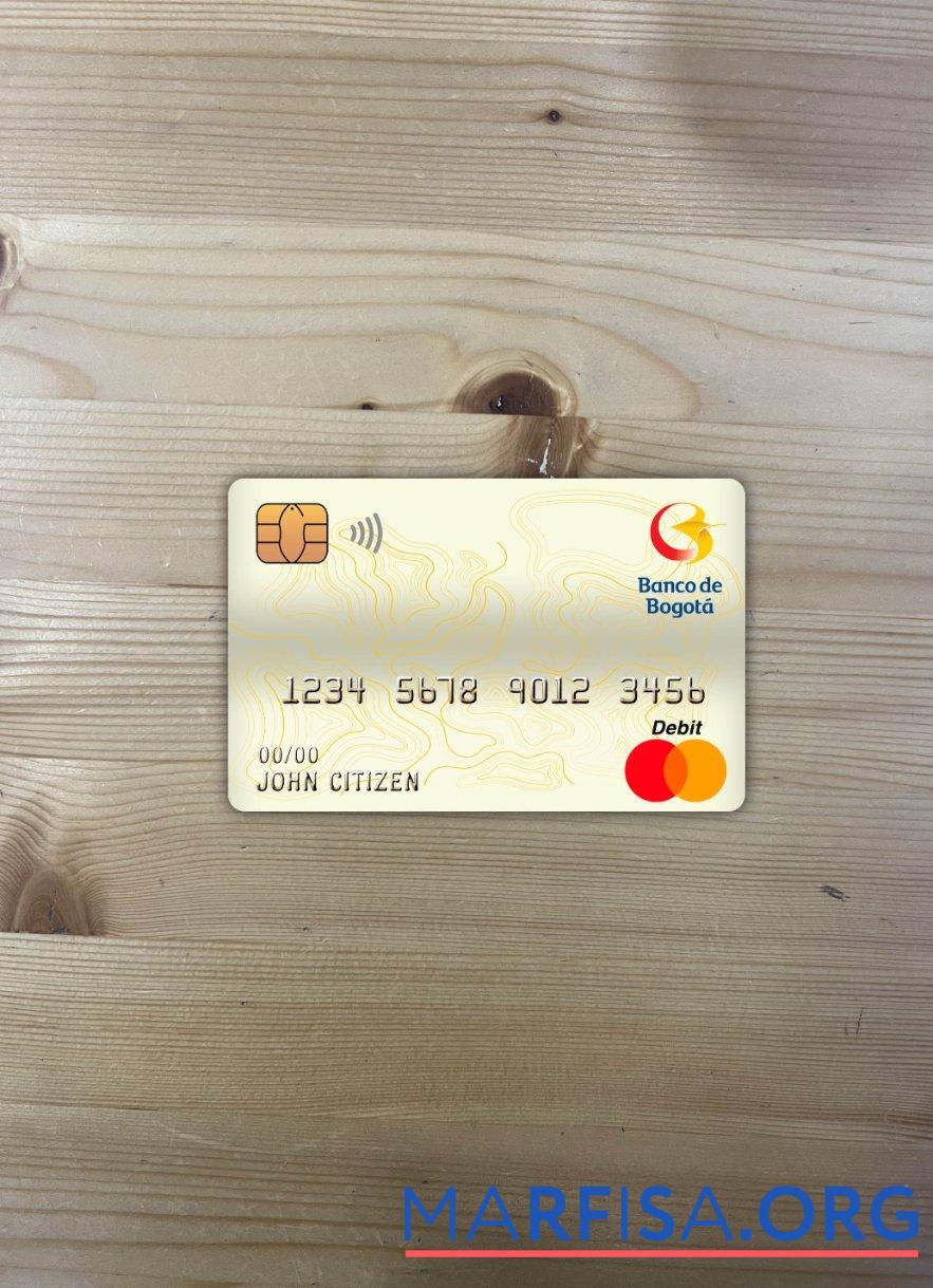 Колумбия Banco de bogota╠ü Банковский master Дебет Карта фотообраз Лицевая сторона дизайн