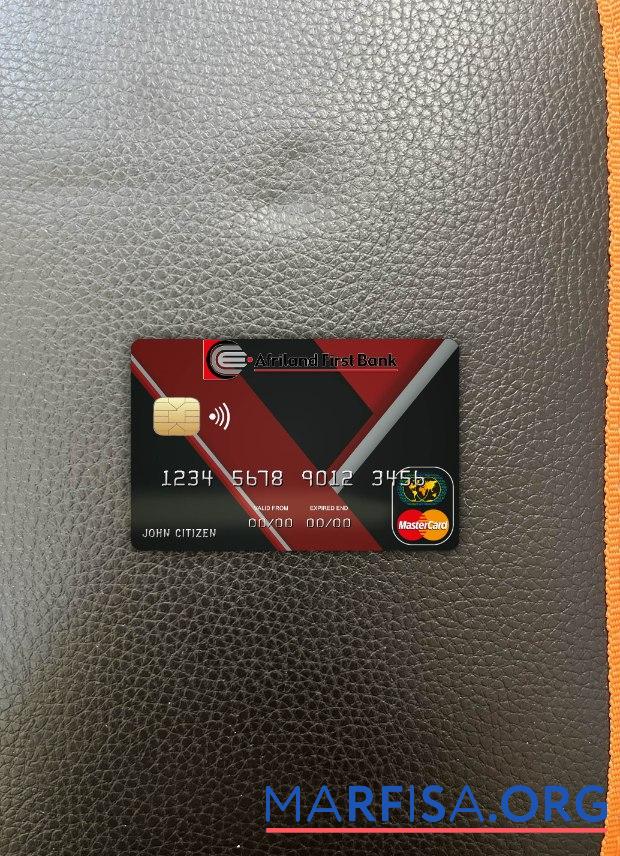 Конго Afriland First Банковский mastercard фотообраз Лицевая сторона шаблон