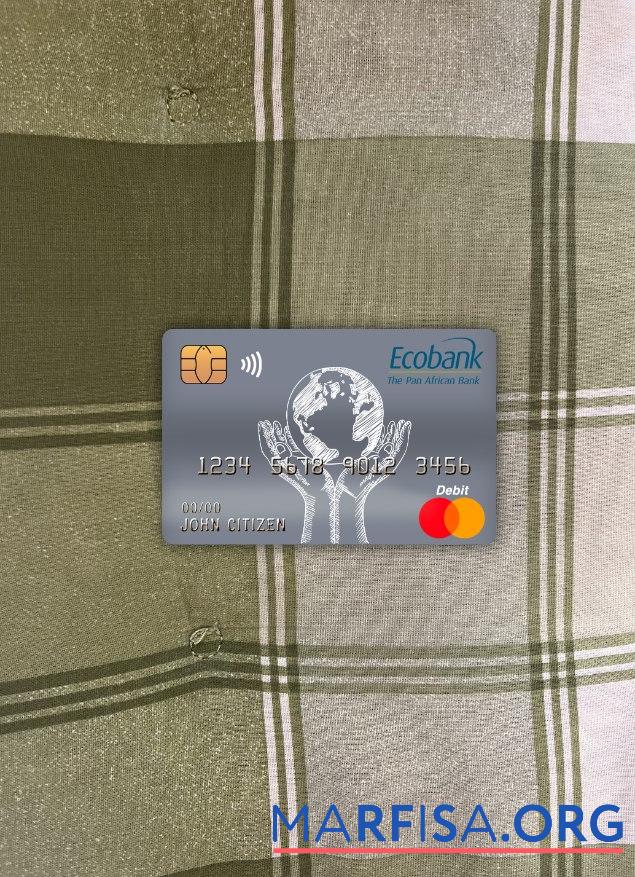 Конго Ecobank Банковский master Дебет Карта фотообраз Лицевая сторона предпросмотр