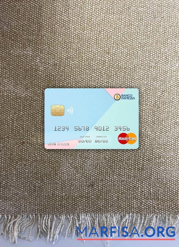 Коста-Рика Improsa Банковский mastercard фотообраз Лицевая сторона шаблон