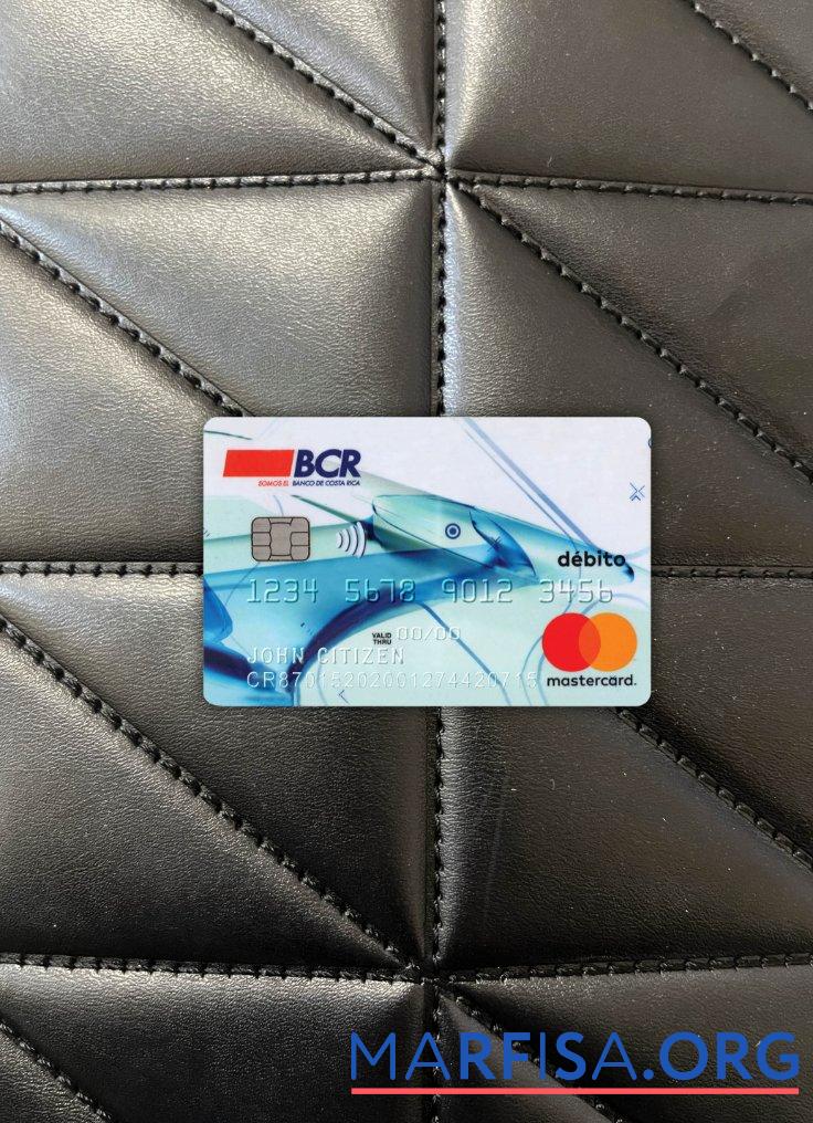 Коста-Рика The Банковский of Коста-Рика mastercard Дебет Версия 2 фотообраз Лицевая сторона макет