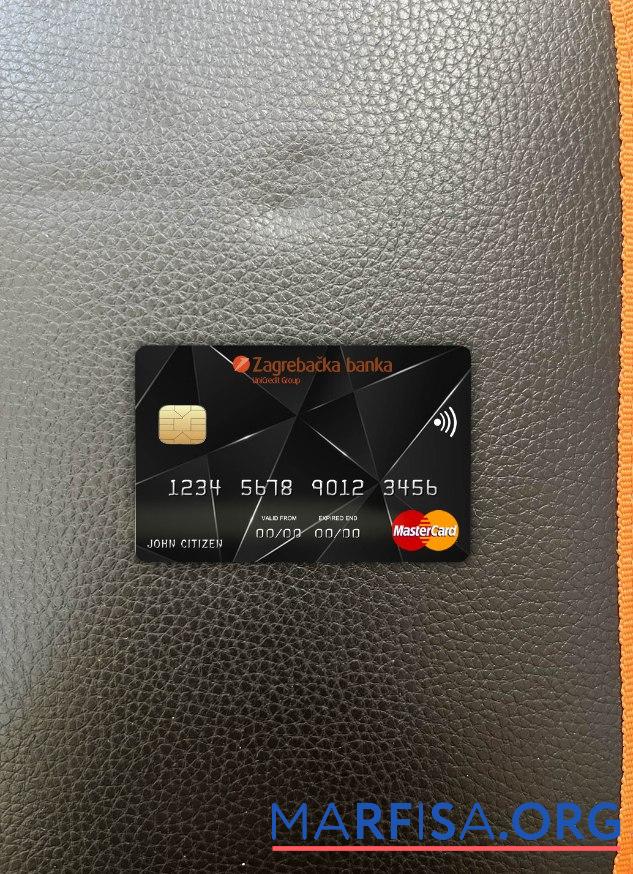 Хорватия Zagrebacka Банковский mastercard фотообраз Лицевая сторона макет