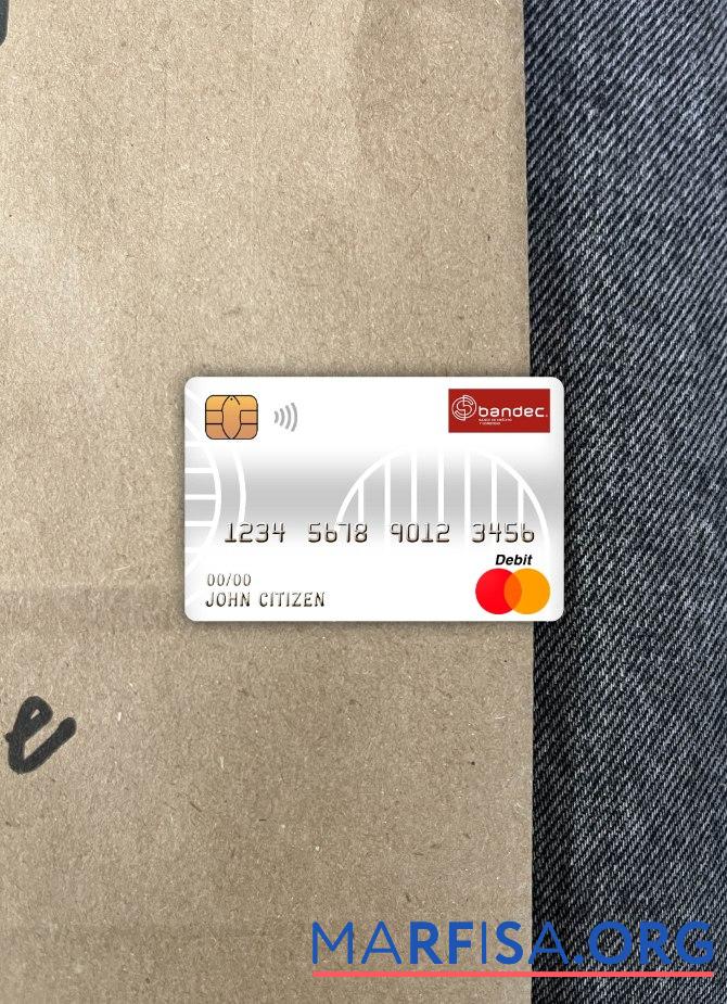 Куба Bandec banco de credito y comercio Банковский master Дебет Карта фотообраз Лицевая сторона шаблон