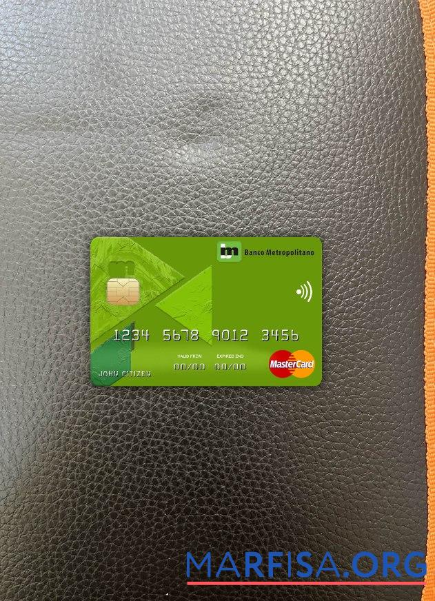 Куба Metropolitano Банковский mastercard фотообраз Лицевая сторона макет