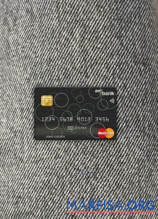 Czech Air Банковский mastercard фотообраз Лицевая сторона шаблон