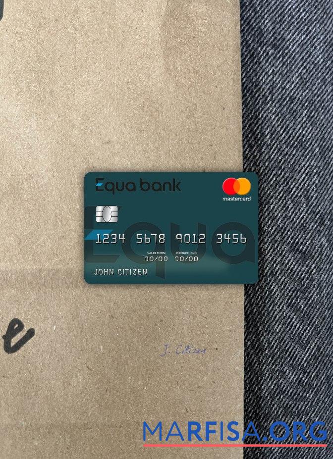 Czech Equa Банковский mastercard фотообраз Лицевая сторона макет
