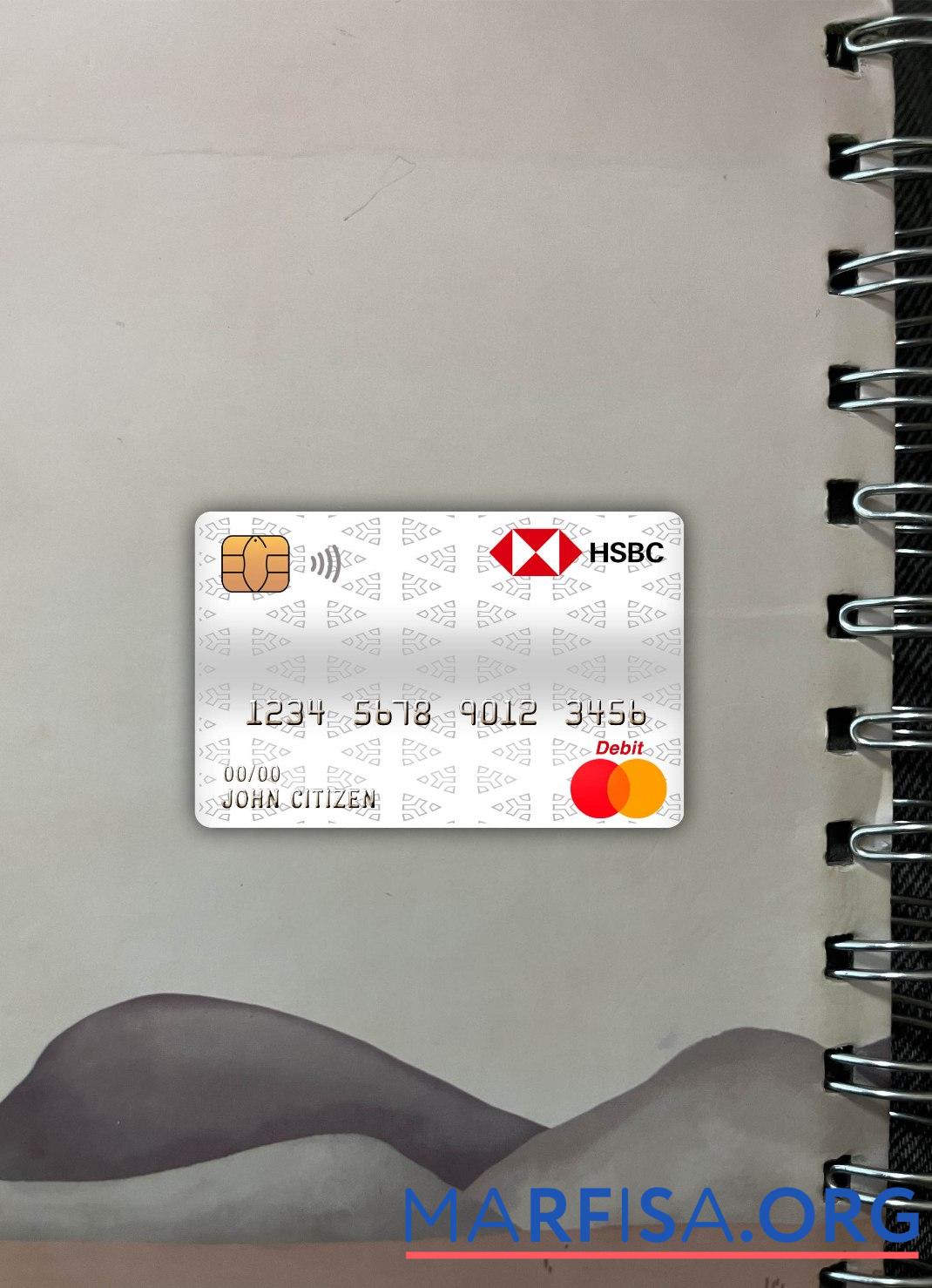 Czech HSBC Банковский master Дебет Карта фотообраз Лицевая сторона образец