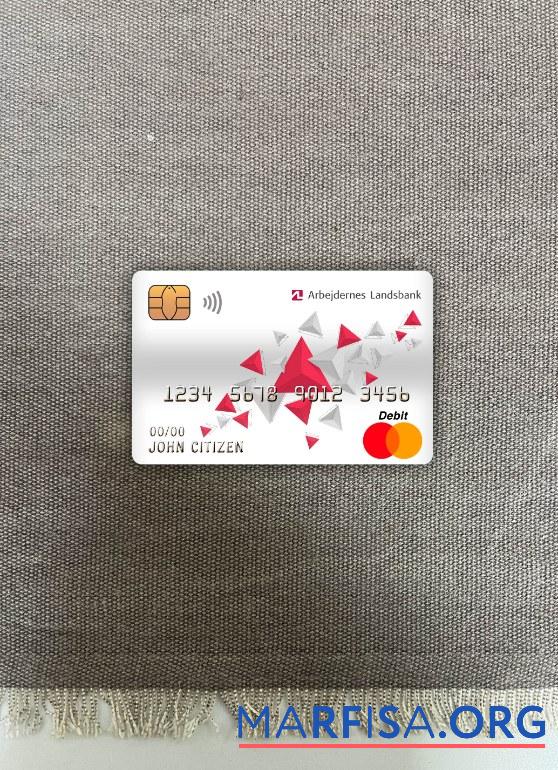 Дания Arbejdernes landsbank Банковский master Дебет Карта фотообраз Лицевая сторона дизайн