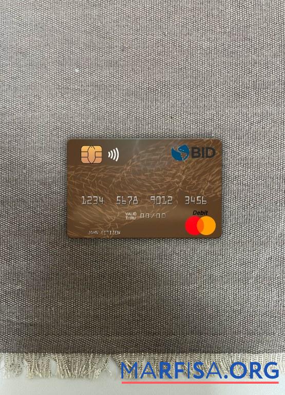 Доминиканская Республика Banco BID mastercard фотообраз Лицевая сторона дизайн