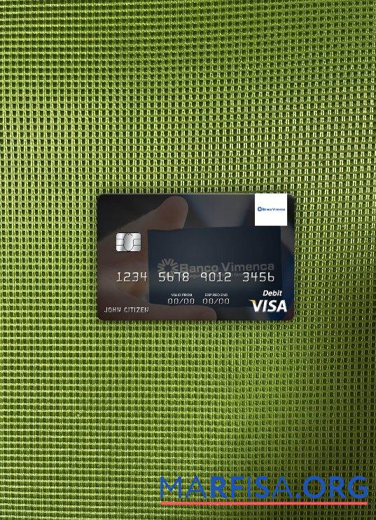 Доминиканская Республика Banco Vimecan Виза Дебет Карта фотообраз Лицевая сторона дизайн