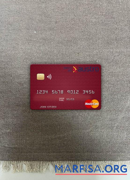 Эквадор Banco del Austro mastercard фотообраз Лицевая сторона дизайн