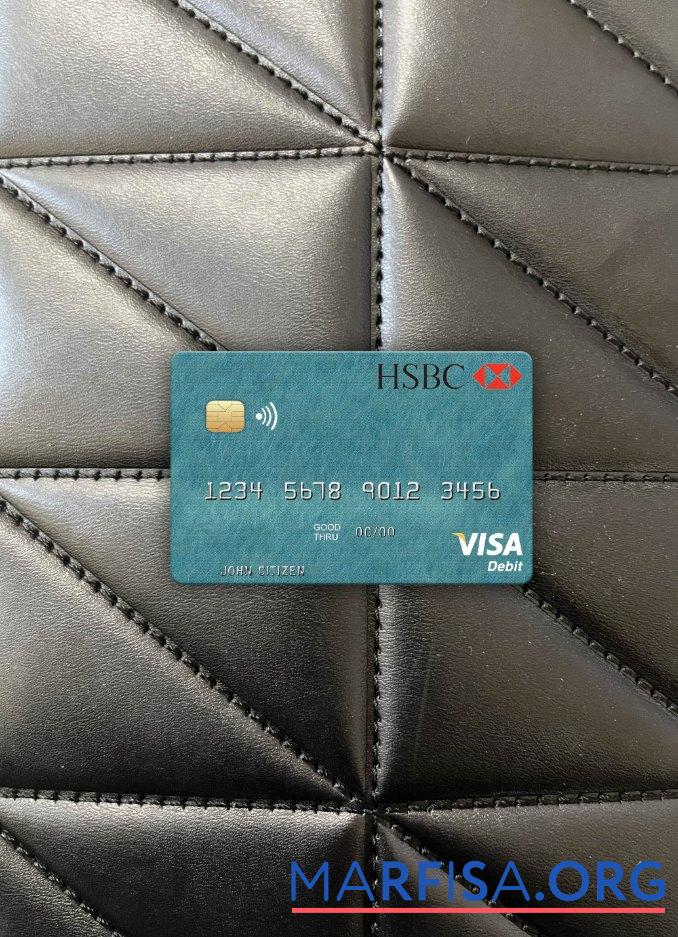 Египет HSBC Банковский Виза Дебет Карта фотообраз Лицевая сторона образец