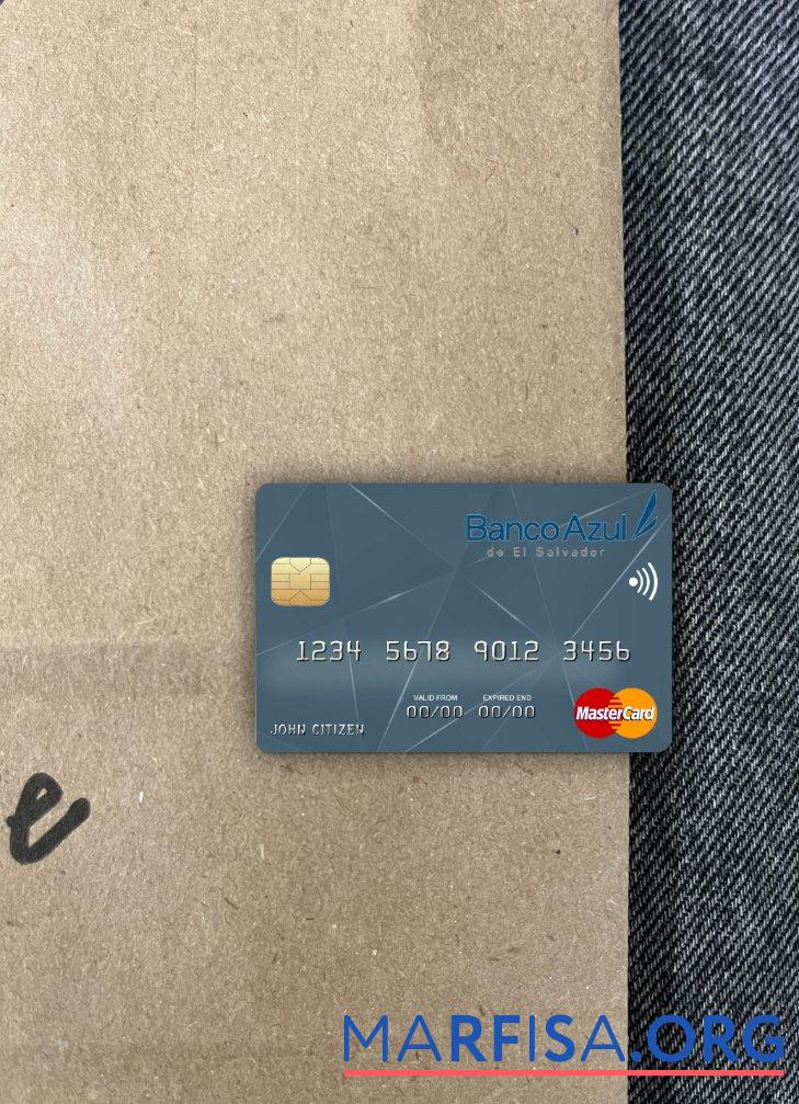 Сальвадор Banco Azul de Сальвадор mastercard фотообраз Лицевая сторона макет