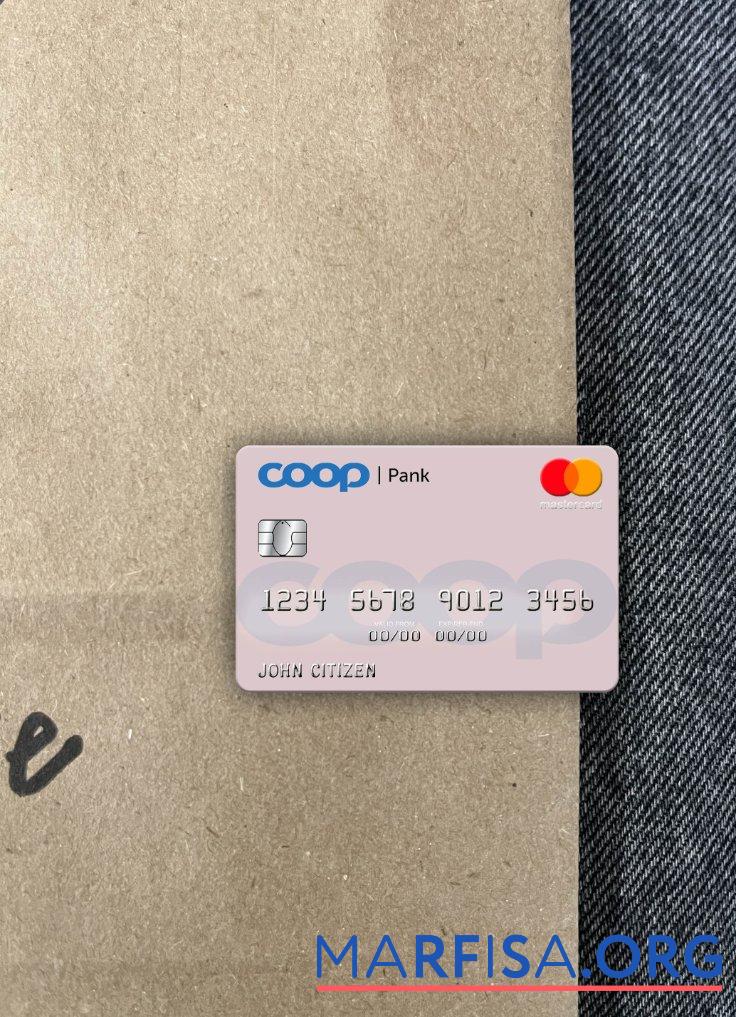 Эстония Coop Pank mastercard фотообраз Лицевая сторона шаблон