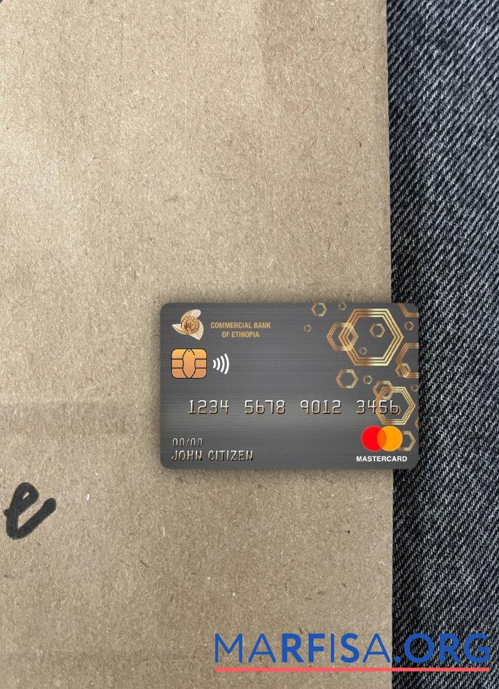 Эфиопия коммерческий Банковский mastercard фотообраз Лицевая сторона образец