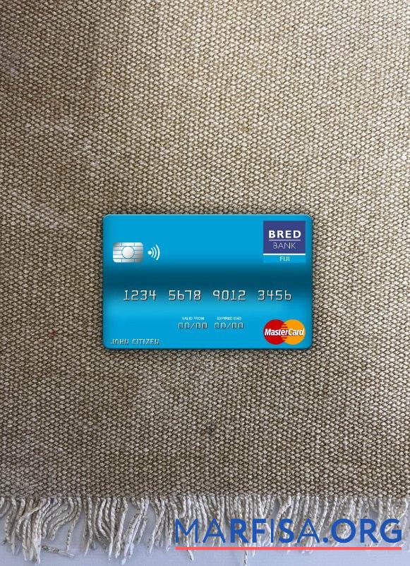 Фиджи BRED Банковский mastercard фотообраз Лицевая сторона макет