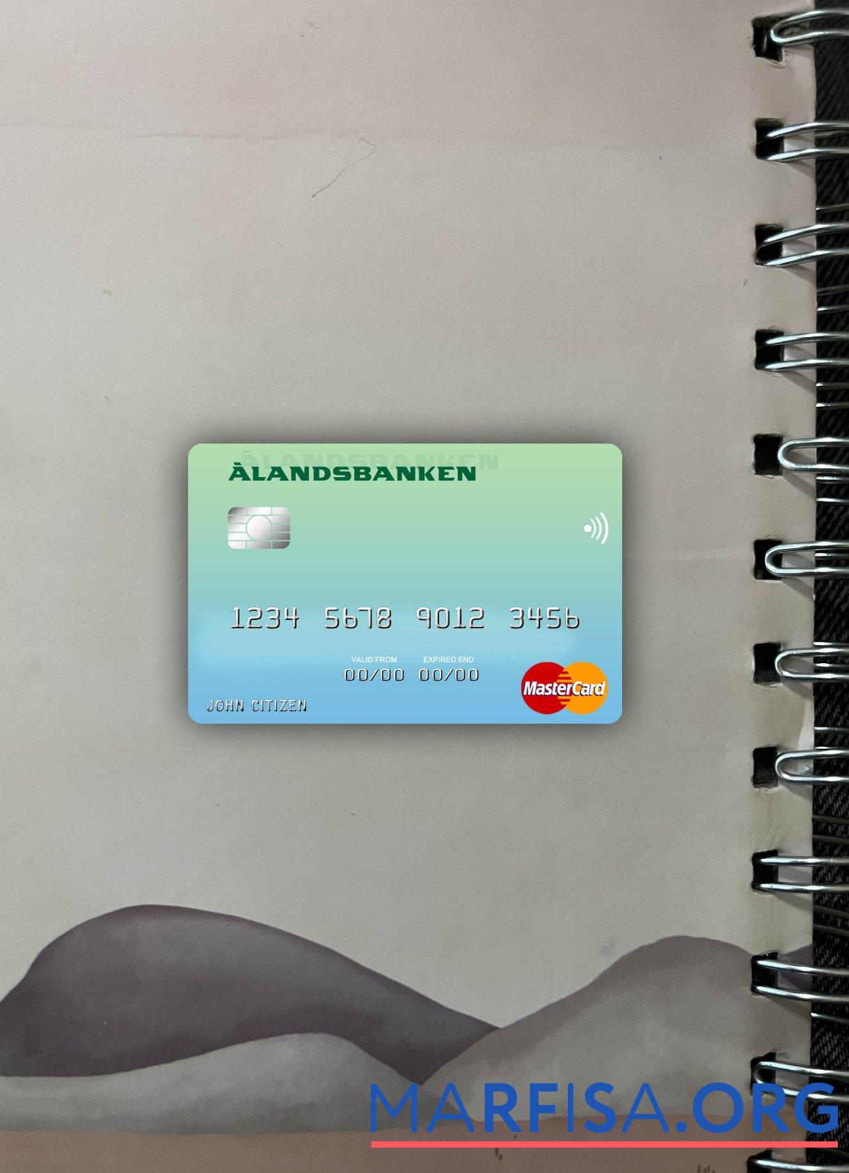 Финляндия Банковский of Aland mastercard фотообраз Лицевая сторона дизайн