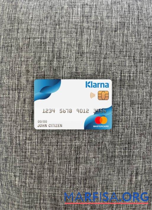 Финляндия Klarna Банковский mastercard фотообраз Лицевая сторона шаблон