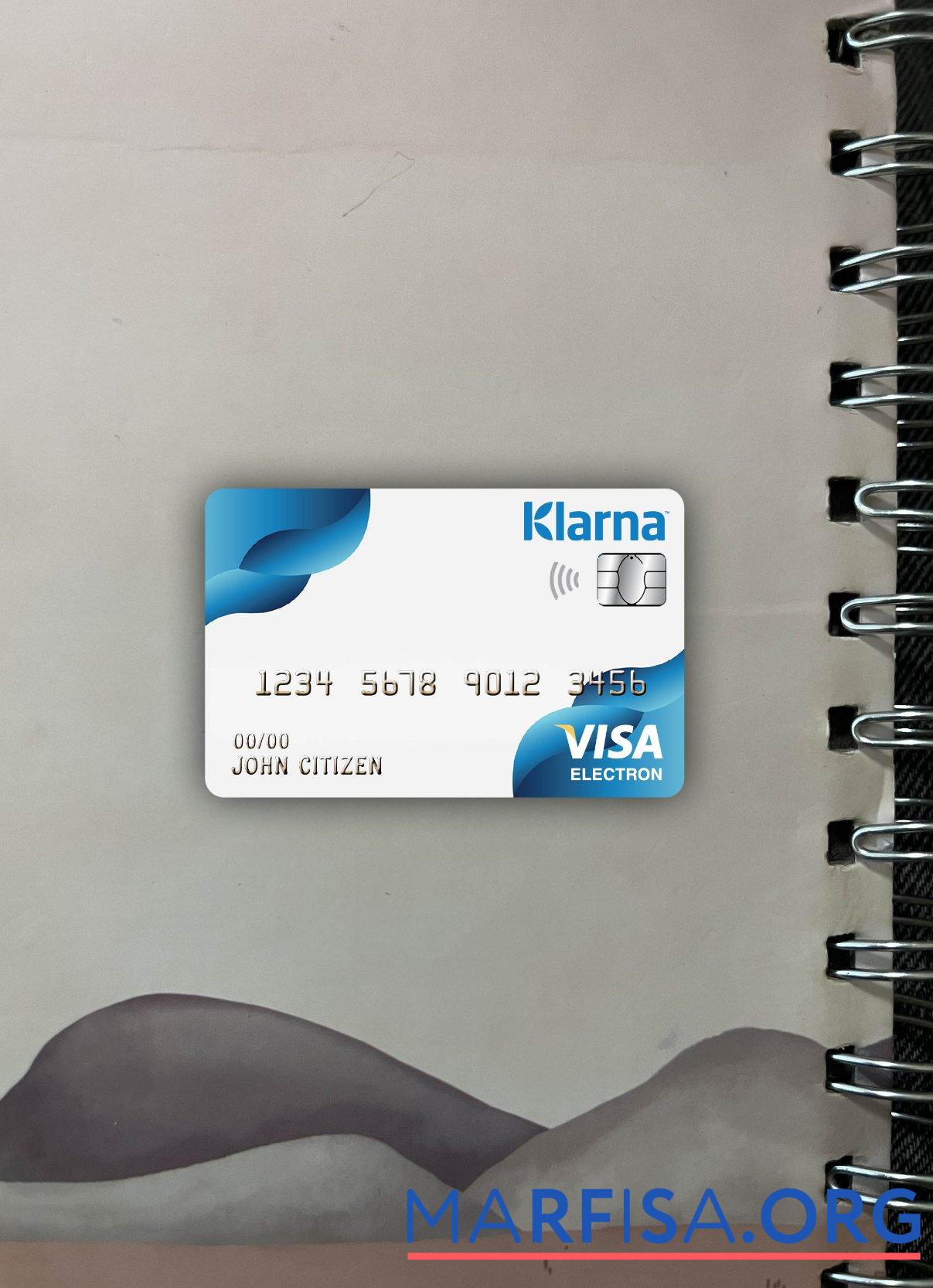 Финляндия Klarna Банковский Виза electron Карта фотообраз Лицевая сторона макет