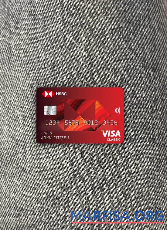 Франция HSBC Банковский Виза classic Карта фотообраз Лицевая сторона предпросмотр