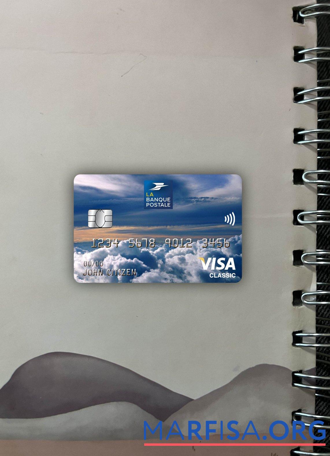 Франция La Banque Postale Банковский Виза classic Карта фотообраз Лицевая сторона шаблон