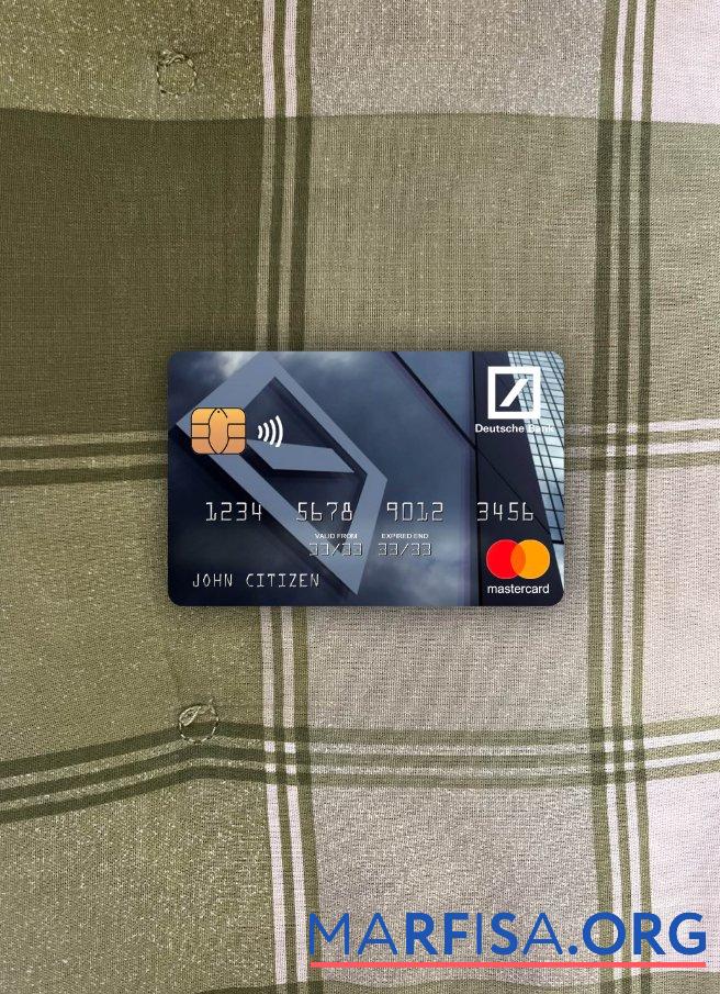 Германия Deutsche Банковский mastercard фотообраз Лицевая сторона образец