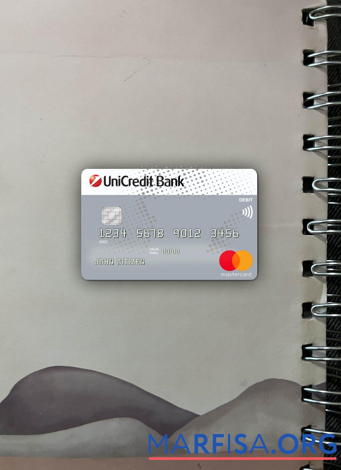 Германия UniCredit Банковский MasterCard Кредит Карта фотообраз Лицевая сторона дизайн
