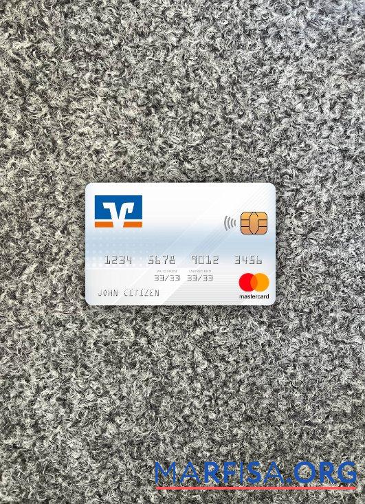 Германия Volksbank mastercard фотообраз Лицевая сторона образец
