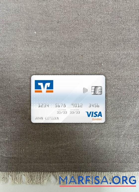 Германия Volksbank Виза classic Карта фотообраз Лицевая сторона образец