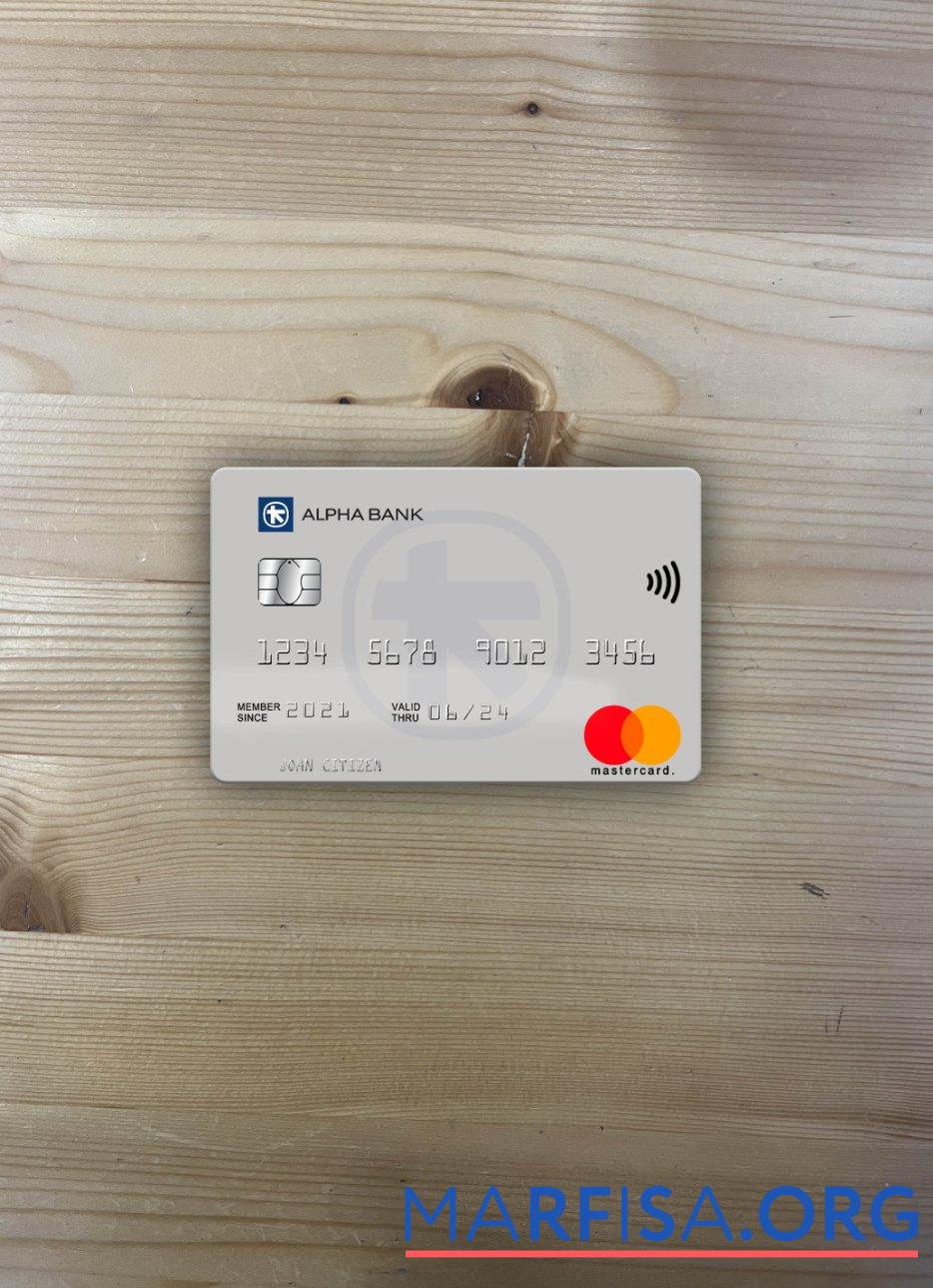 Греция Alpha Банковский mastercard Версия 3 фотообраз Лицевая сторона образец