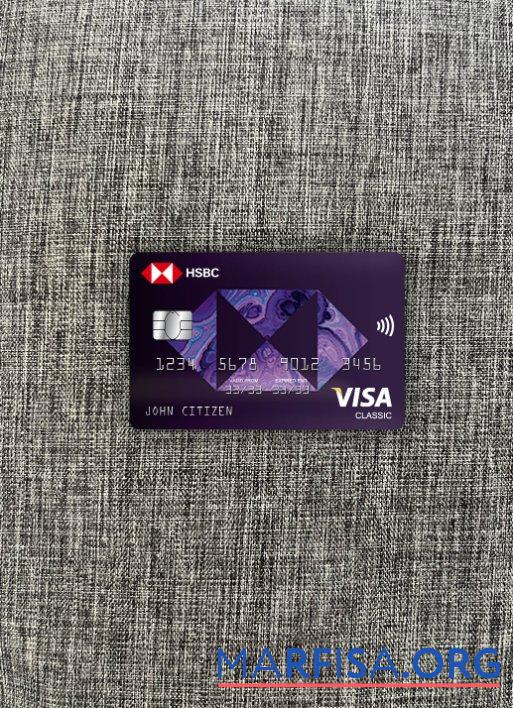 Греция HSBC Виза classic Карта фотообраз Лицевая сторона макет