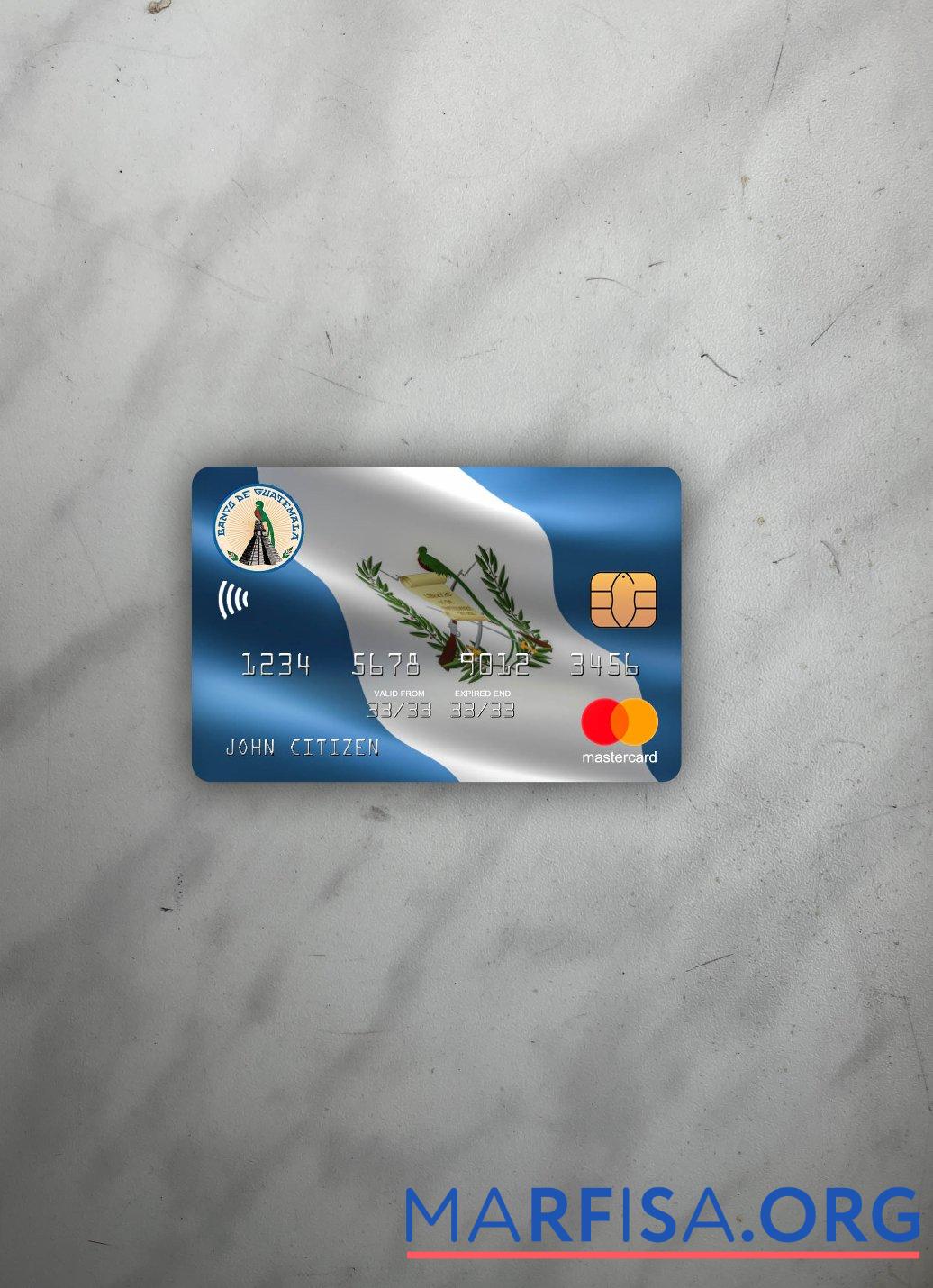 Гватемала Banco de Гватемала mastercard фотообраз Лицевая сторона предпросмотр