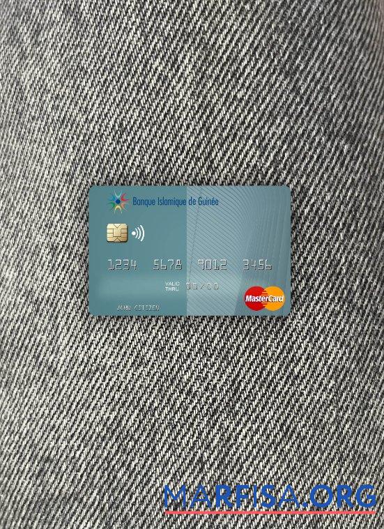 Гвинея Banque Islmaique de Guine╠üe mastercard фотообраз Лицевая сторона образец