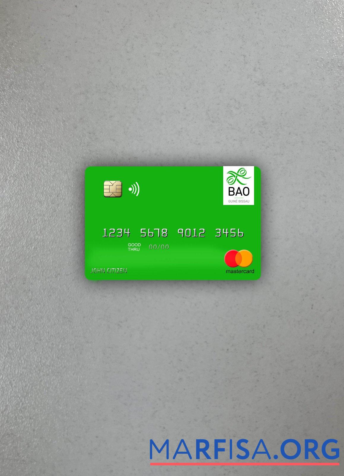 Гвинея Bissau Banco Da Africa Ocidental mastercard фотообраз Лицевая сторона образец