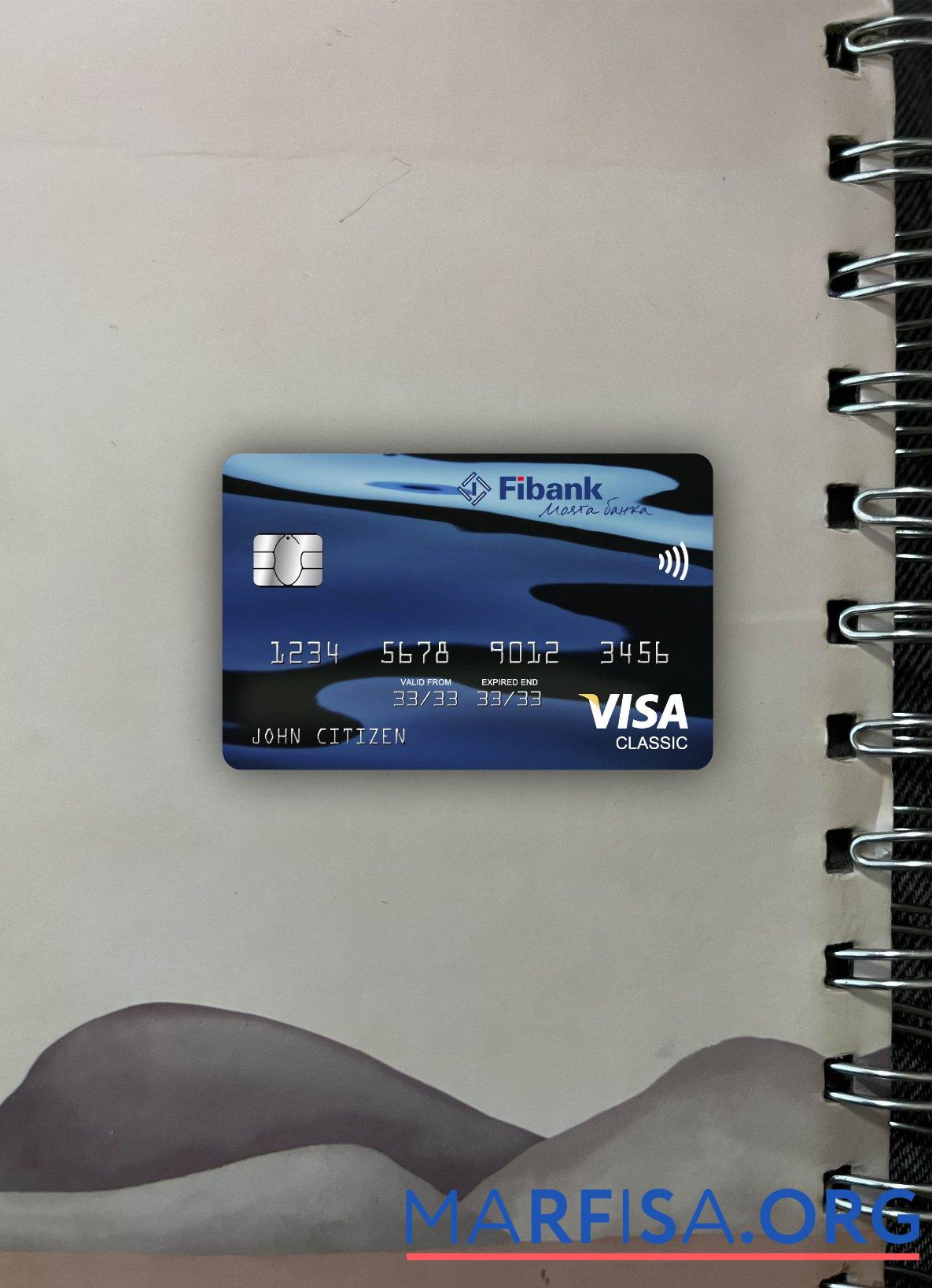 Гвинея Fibank Виза classic Карта фотообраз Лицевая сторона макет