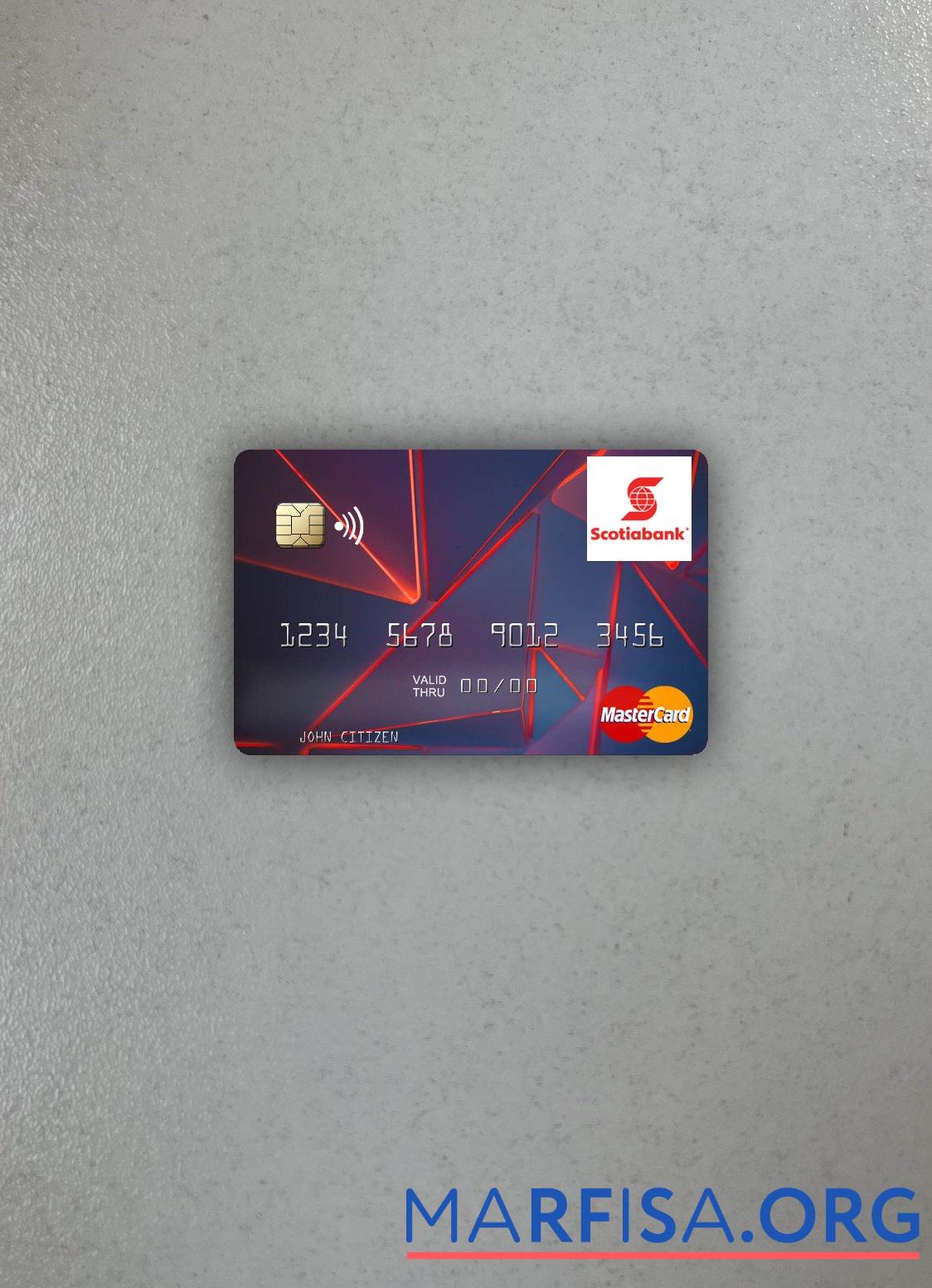 Гайана Банковский of Nova Scotia mastercard фотообраз Лицевая сторона макет