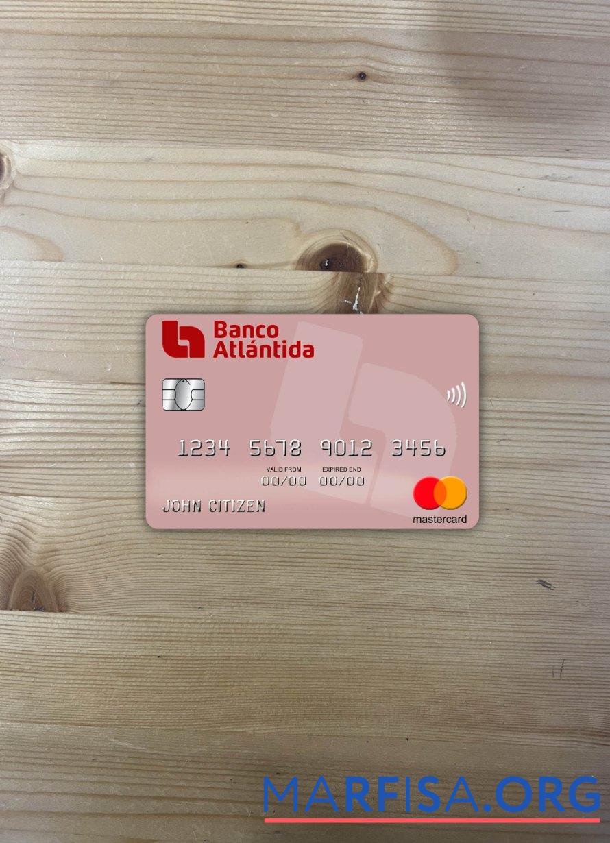 Гондурас Banco Atlantida mastercard фотообраз Лицевая сторона образец