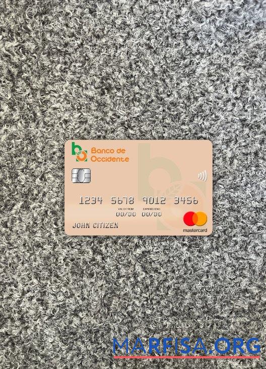 Гондурас Banco de Occidente mastercard фотообраз Лицевая сторона макет