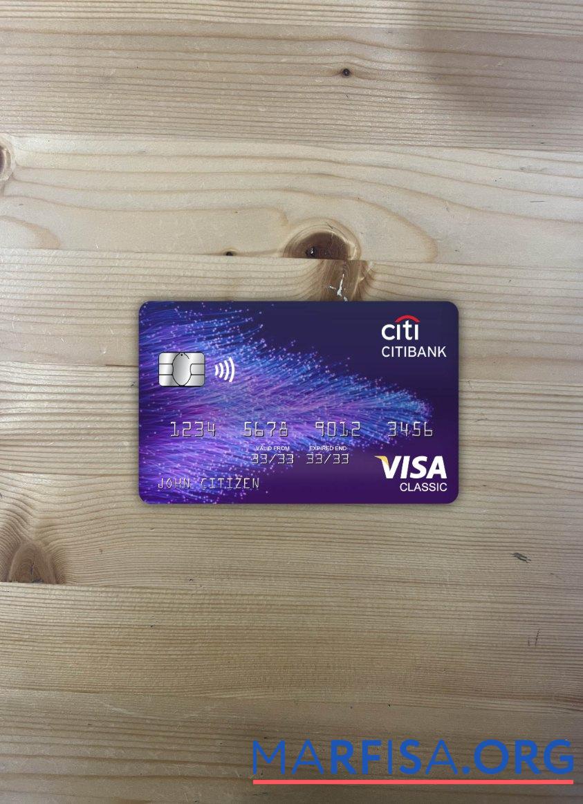 Гонконг Citibank Виза classic Карта фотообраз Лицевая сторона предпросмотр