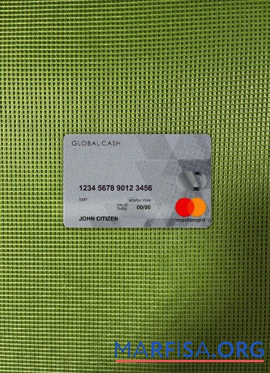 Гонконг Global Cash Mastercard фотообраз Лицевая сторона шаблон