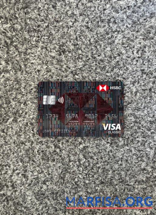 Гонконг HSBC Банковский Виза classic Карта фотообраз Лицевая сторона предпросмотр