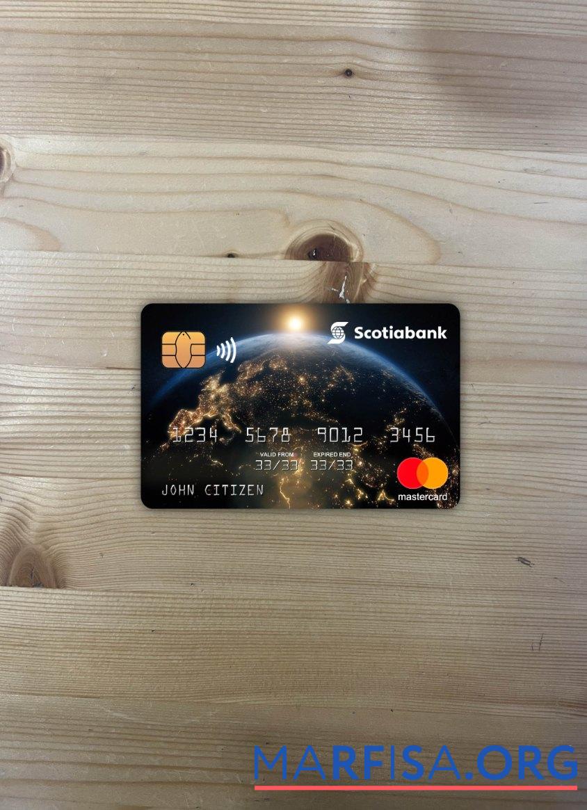 Гонконг Scotiabank mastercard фотообраз Лицевая сторона шаблон