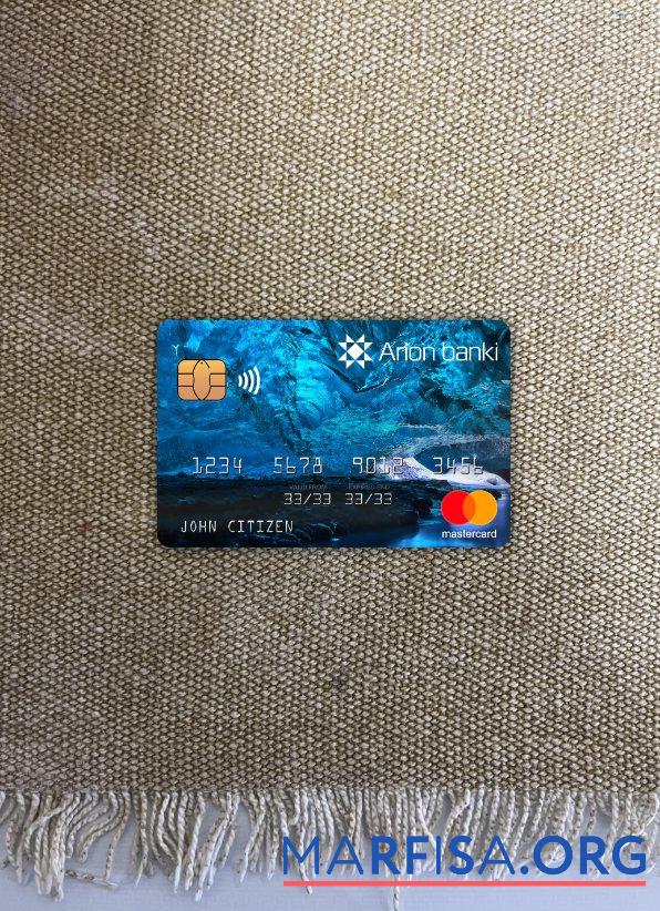 Исландия Arion mastercard фотообраз Лицевая сторона шаблон