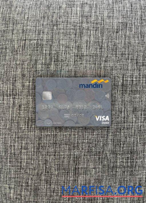 Индонезия Банковский Mandiri Виза Дебет Карта фотообраз Лицевая сторона дизайн
