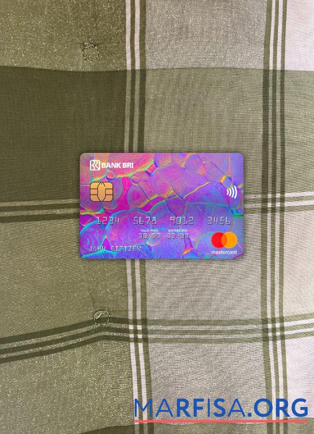 Индонезия Банковский Rakyat Индонезия (BRI) mastercard фотообраз Лицевая сторона шаблон
