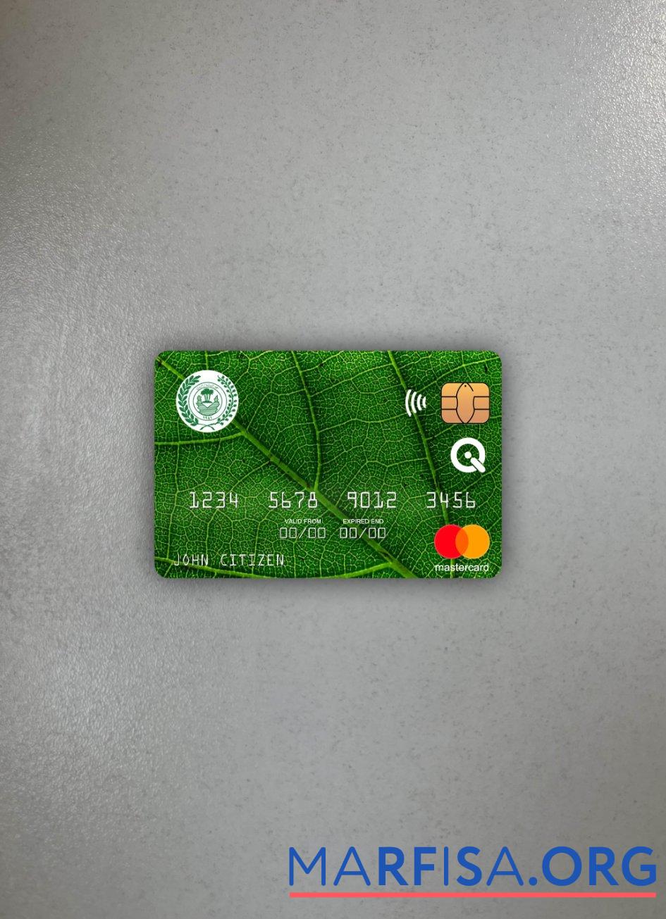 Ирак Rafidain Банковский mastercard фотообраз Лицевая сторона макет